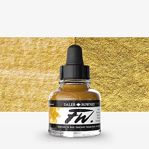 Image of Daler Rowney FW Artists Acrylic Ink 29.5 ML Pot - Gold Hue