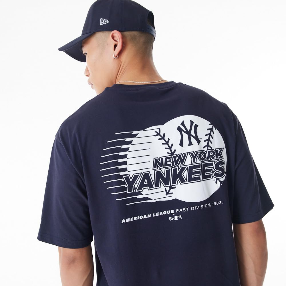 New Era Baseball Oversized T-Shirt New York Yankees Navy Whitete Camiseta Unisex Adulto