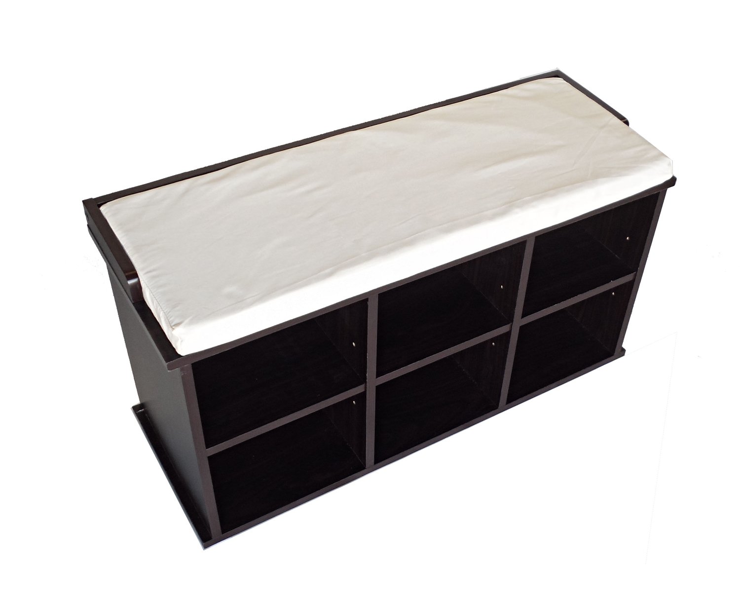 CANVAS Leslie 3Cubby Entryway Shoe Storage Bench With Seat Cushion