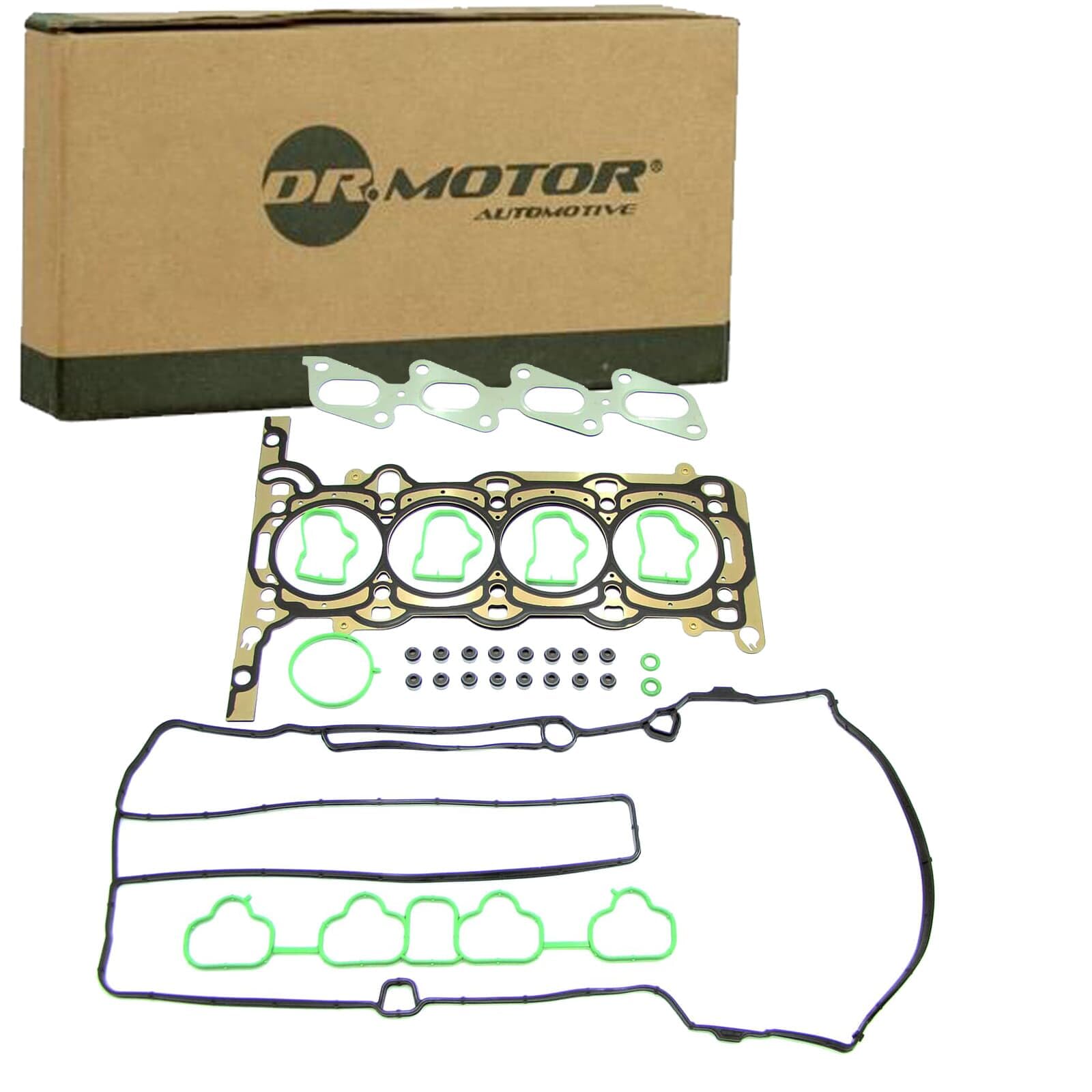 DR.MOTOR AUTOMOTIVE DRM15206S Kit guarnizioni Testata con guarnizione cappa testa del cilindro con guarnizione tenuta stelo valvola con guarnizione testata con guarnizione(i) collettore aspirazione | Compatibile con: CHEVROLET CRUZE, CRUZE Schrägheck, ORL