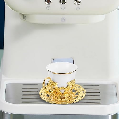 Miniatura 6 de ABOOFAN 1 juego de tazas de café vintage, elegantes tazas de capuchino con platillos reutilizables tazas de espresso para té con leche