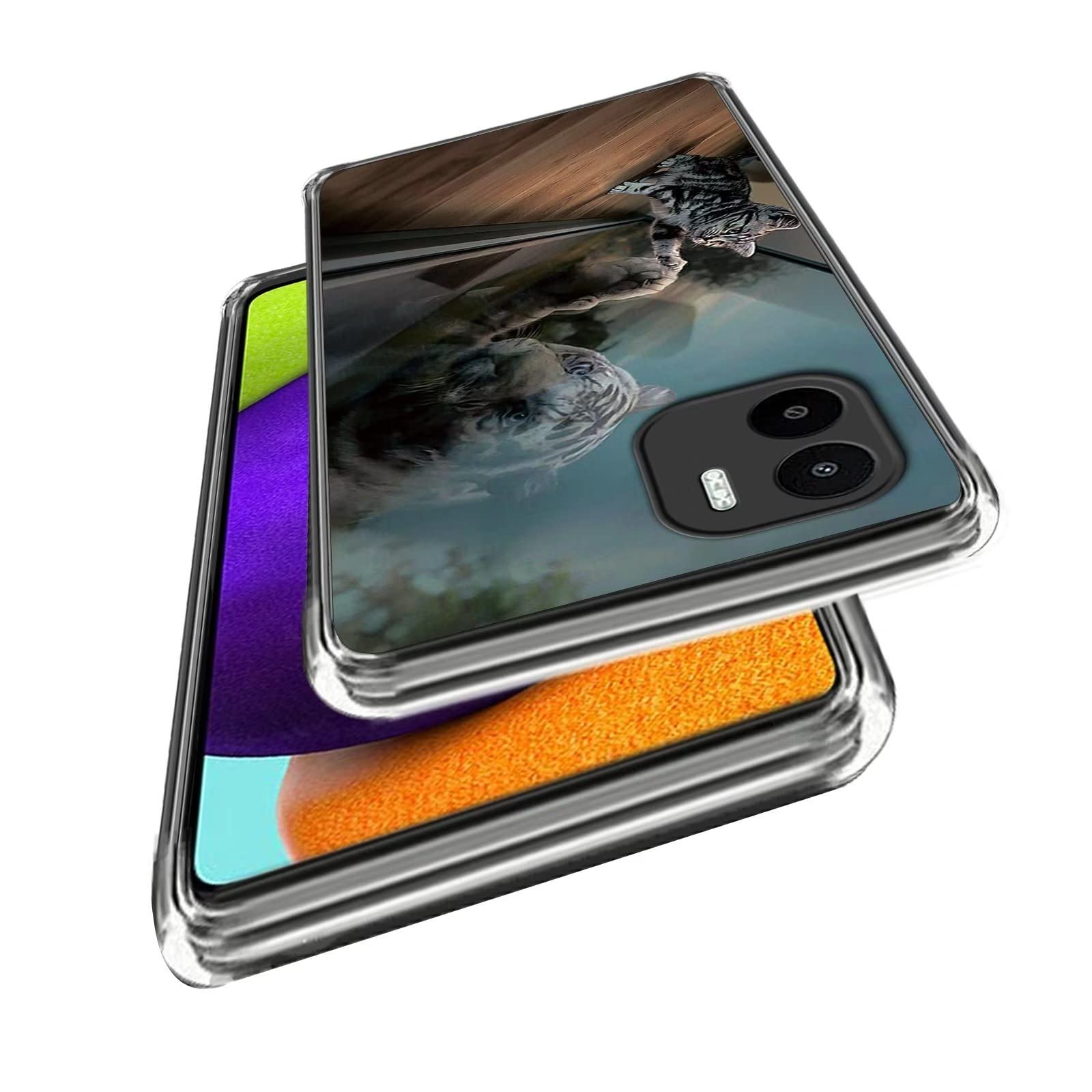 DESSEN Cover Per Xiaomi Redmi A1 - Retro In Vetro Temperato 9H E Cornice TPU, Custodia Sottile Con Effetto Sfumato, Antiscivolo