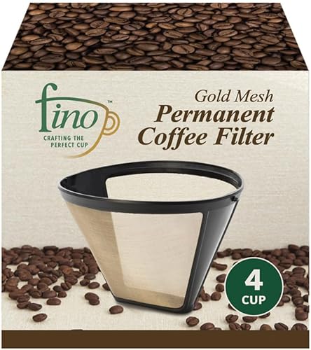 Miniatura 3 de Fino Filtro de café permanente de malla dorada, filtro de tamaño número 4, prepara de 8 a 12 tazas