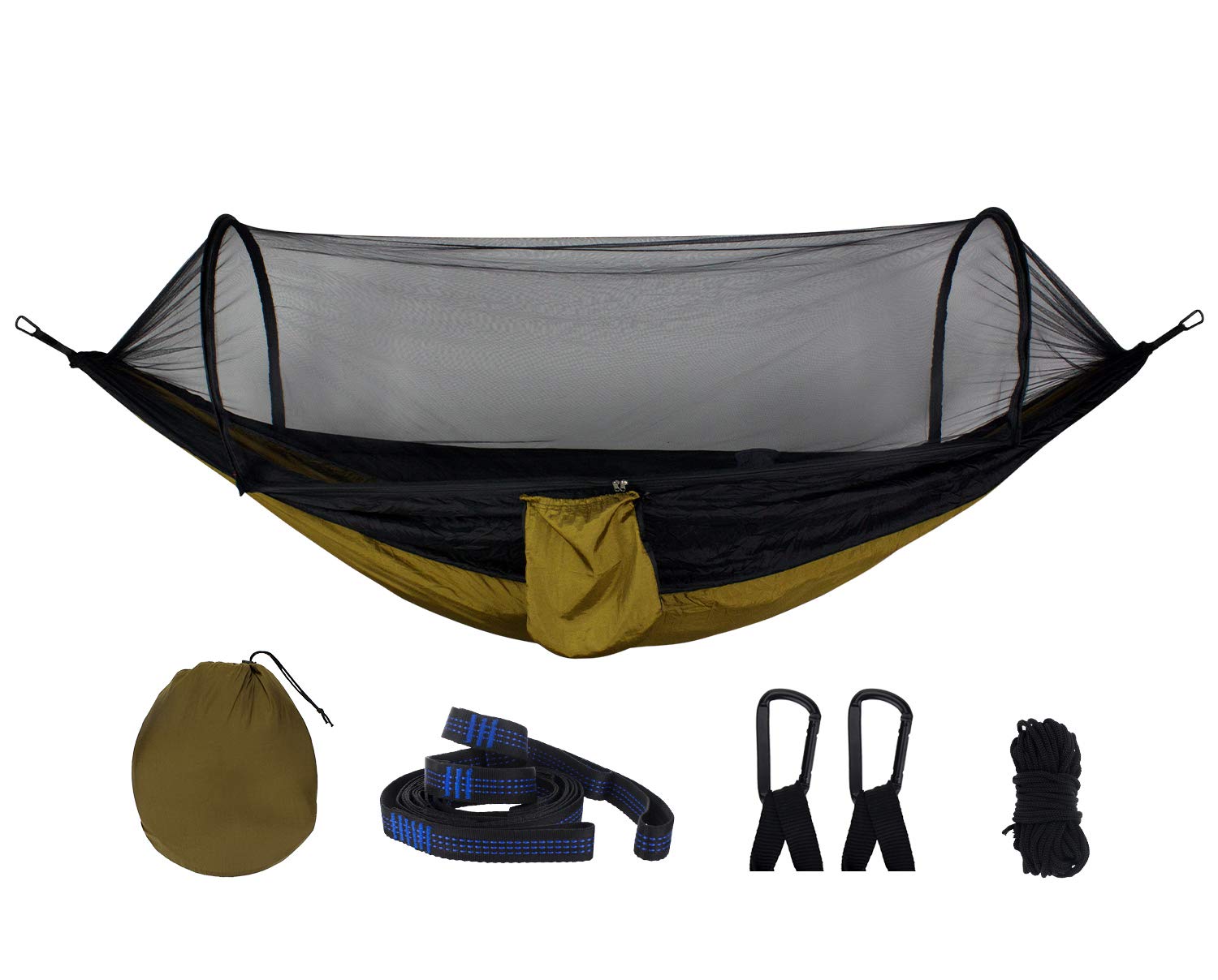Hamac de Camping avec moustiquaire, Pop-up léger, Portable, Double Parachute, hamac de Couchage pour extérieur, randonnée, Voyage, F