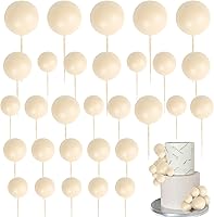 Vista 14 de Rsstarxi 30 bolas para decoración de tartas, bolas de decoración de pasteles, mini globos, bolas de espuma, decoración de pasteles para baby shower