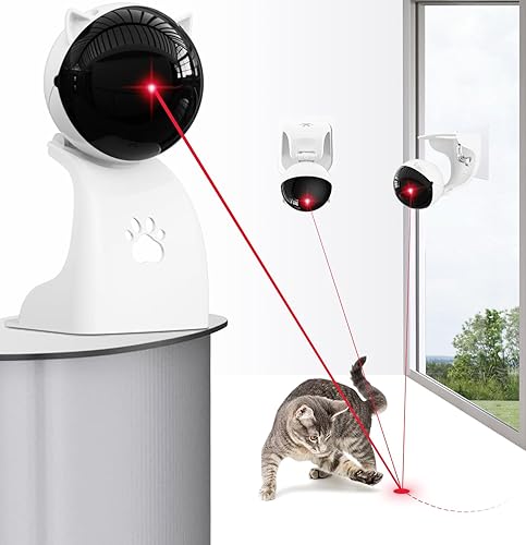 Goopow Puntero láser interactivo para gatos de interior, juguete láser automático para gatos adultos aburridos en interiores y gatos, gatitosperros,