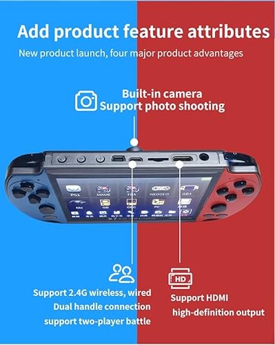 Miniatura 3 de Consola de juegos de mano, 4.3 pulgadas integrada 8G 10000+ juegos de arcade nostálgicos retro, jugador de juegos electrónicos, regalo de cumpleaños