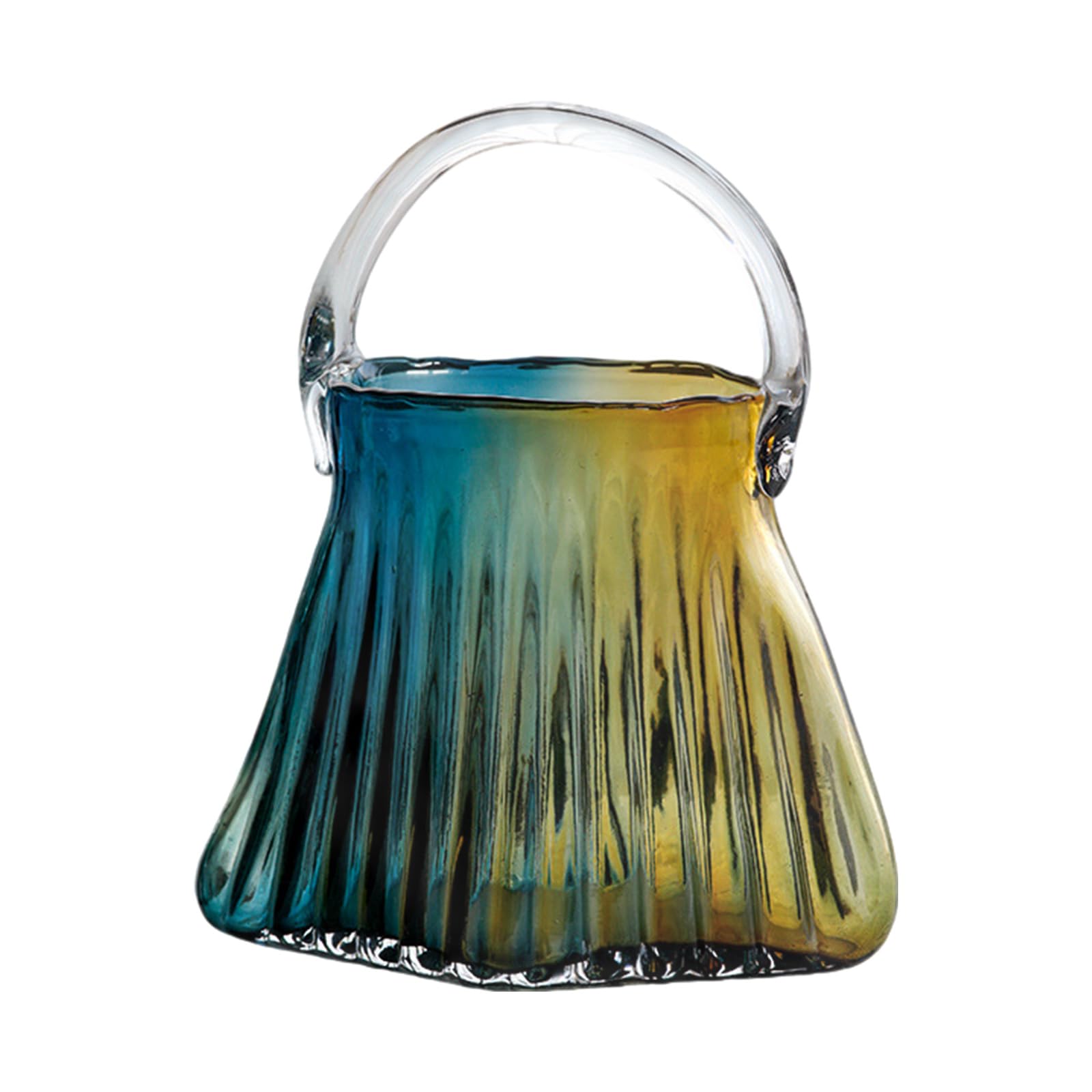 Tsophreniq Vases Centerpiece Glass Handbag Decoration for Home Decoraion Birthday Wedding Housewarming Gift Clear Flower Jar