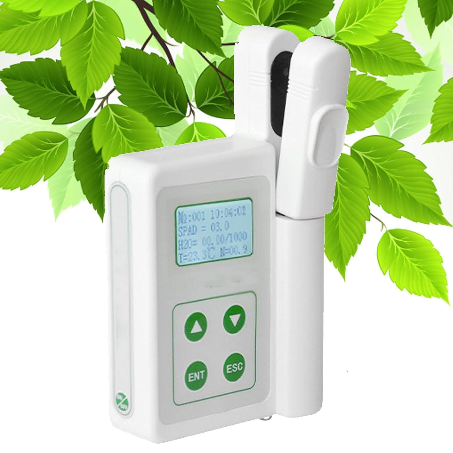 Probador de clorofila para contenido de nitrógeno, temperatura foliar y humedad, no daña las plantas, ideal para agricultores, jardineros y científicos