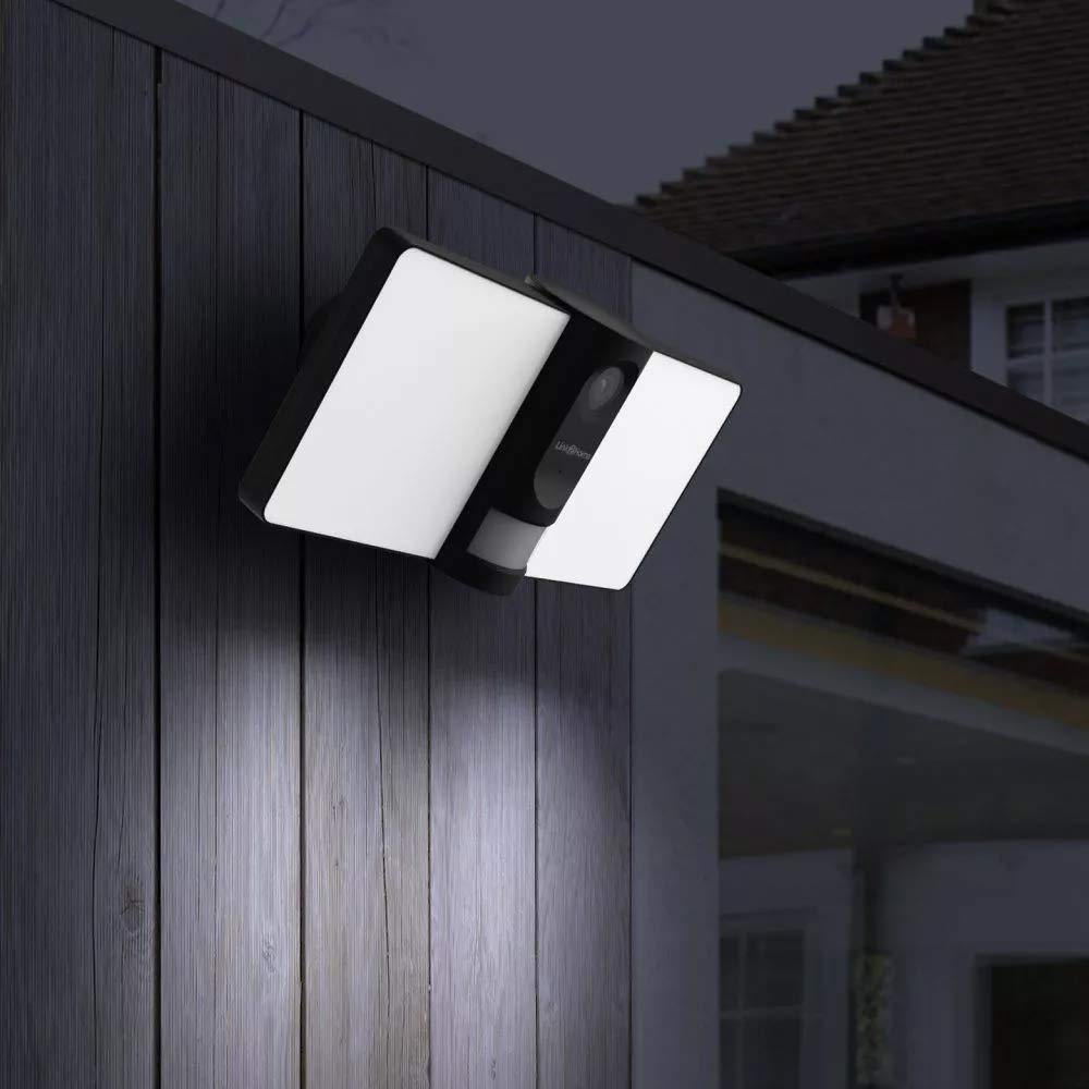 Link2Home Reflector Exterior con cámara, Alarma y PIR - FloodlightCam Sensor de Movimiento Seguridad para el hogar en el jardín, Garaje, Aparcamiento