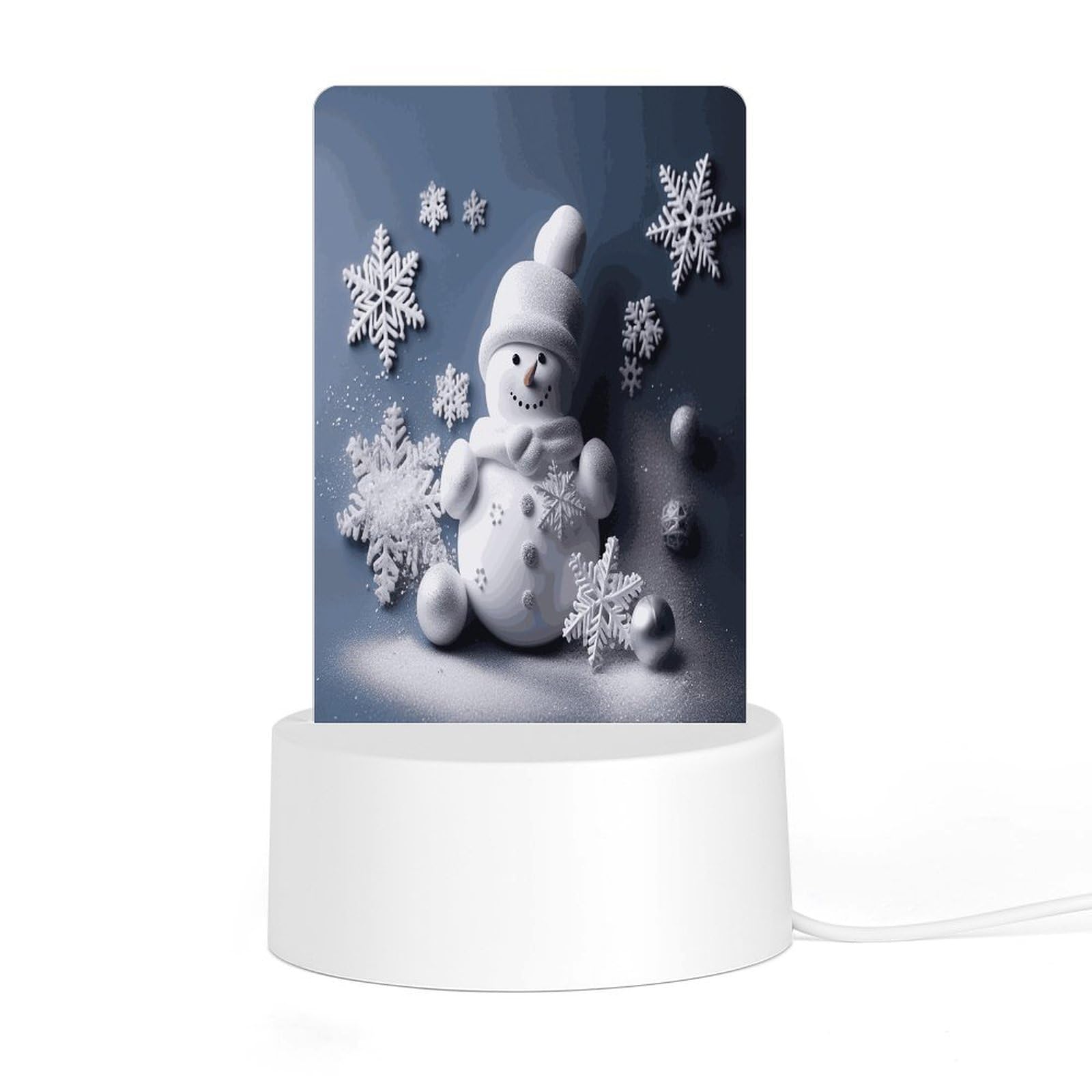 Adfgyerh Style Snowman Stars And Snowflakes Night Light Acrylic Material Easy Installation, Home Decor Usb Interface Power Supply, Lamp For Restaurant Bar Cafe Room Decor