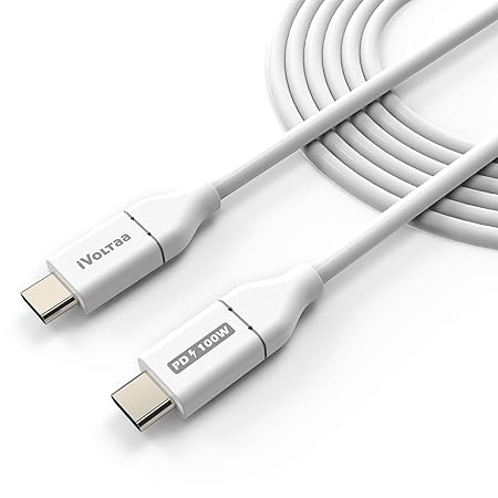 iVoltaa 2m USB C to USB C Cable, PD 100W USB Type C Fast Charging Cable (20V 5A - 2M / 6.6 Ft Long) Compatible with Galaxy Note10/10+, MacBook Pro 2019 2018 2017, MacBook Air, iPad Pro 2018