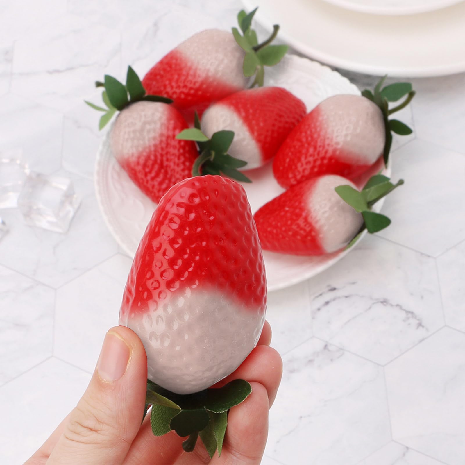 BEIDUOYANG Artificial Simulation Strawberry Fake Display Fruit Model House Kitchen Artificial Fruits for Decoration Artificial Fruits and Vegetables for Decor Artificial Fruit Decoration Fruits