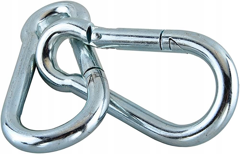Lot de 100 mousquetons avec sécurité – Petit mousqueton idéal pour l'escalade – Solide et robuste – Petits mousquetons pour l'extérieur, le sport, le camping, la randonnée, les voyages