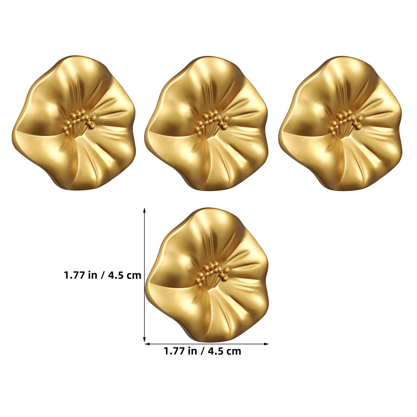 Blumenknöpfe Gold 5 Stück für Schranktüren und Möbel, Zinklegierung