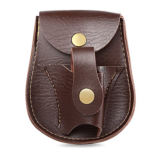 Tini Regner - Bolsa para cinturón de acero con cierre magnético, PVC, diseño de catapulta, marrón