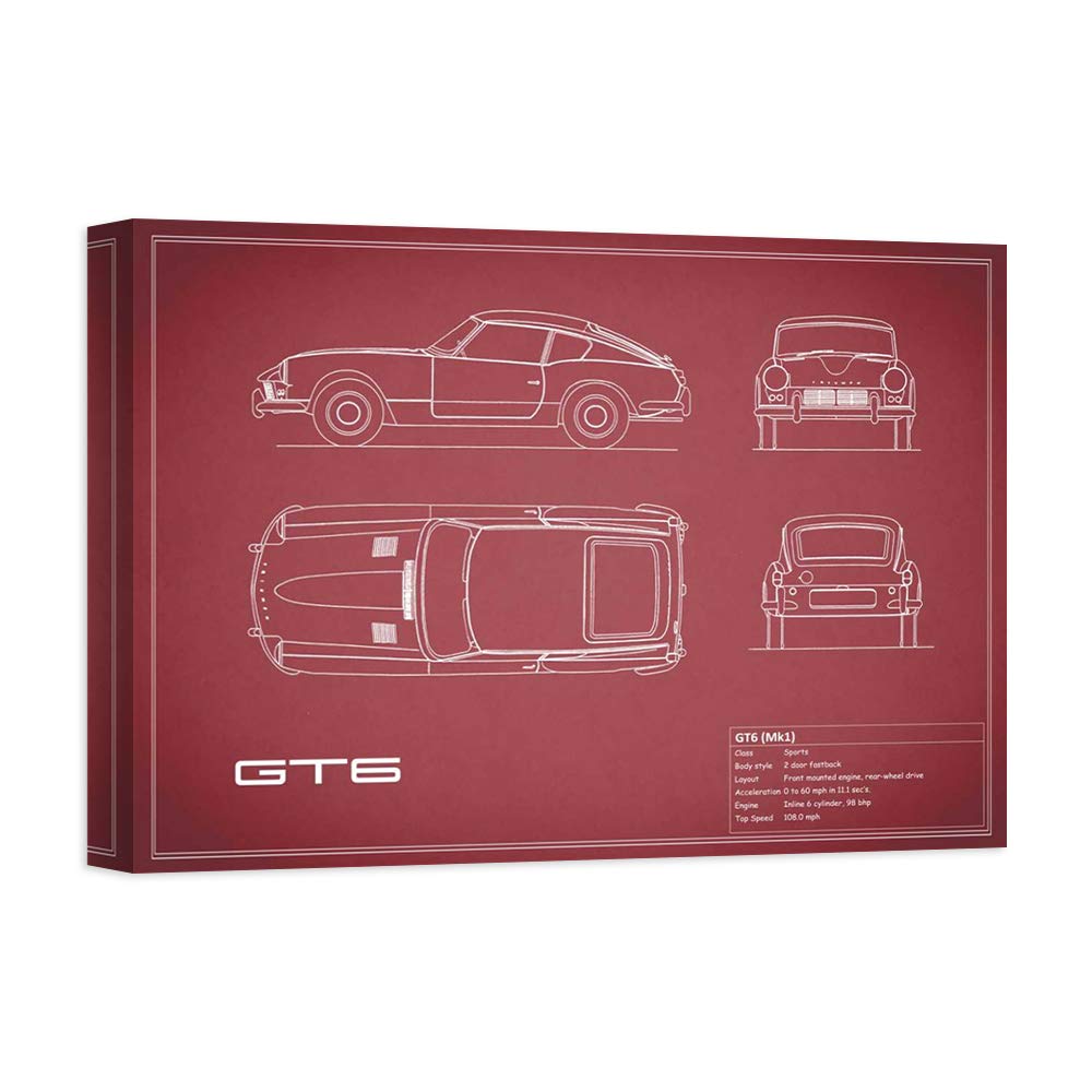 Impression toile Triumph GT6 Mk1 Blanc Rogan Mark finition premium