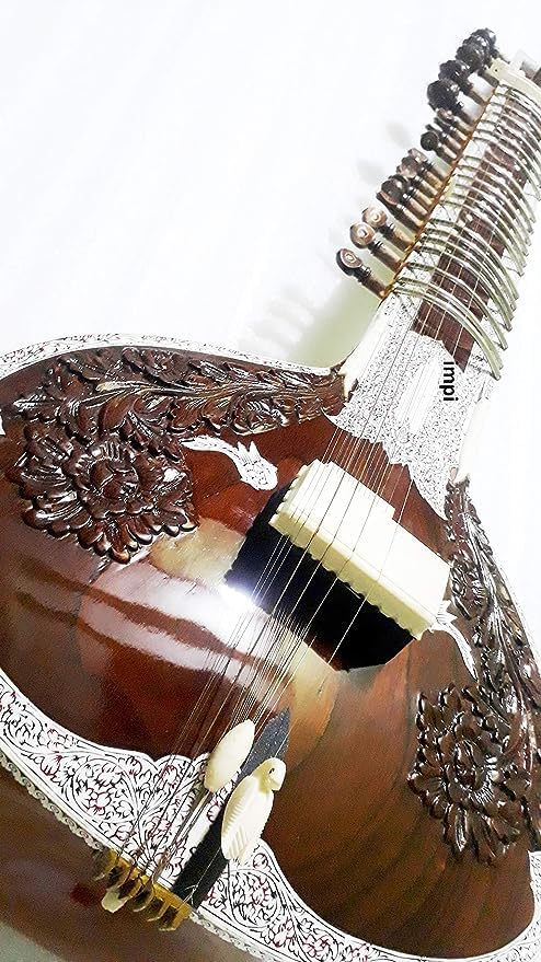 Image of SITAR PROFESSIONAL CONCERT QUALITY PT. RAVI SHANKAR STYLE AMAZING SOUND WELL SEASONED TUN WOOD,WITH FIBER BOX,EXTRA STRING AND MIZRAB