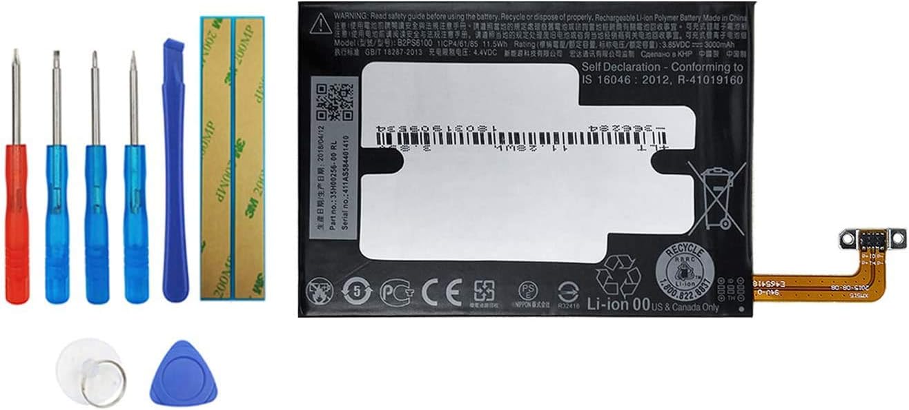 Vvsialeek Replacement Battery B2PS6100 Compatible with HTC 10 Lifestyle One M10h Built-in Battery HTC One M10 with Toolkit 3000mAh 3.85V