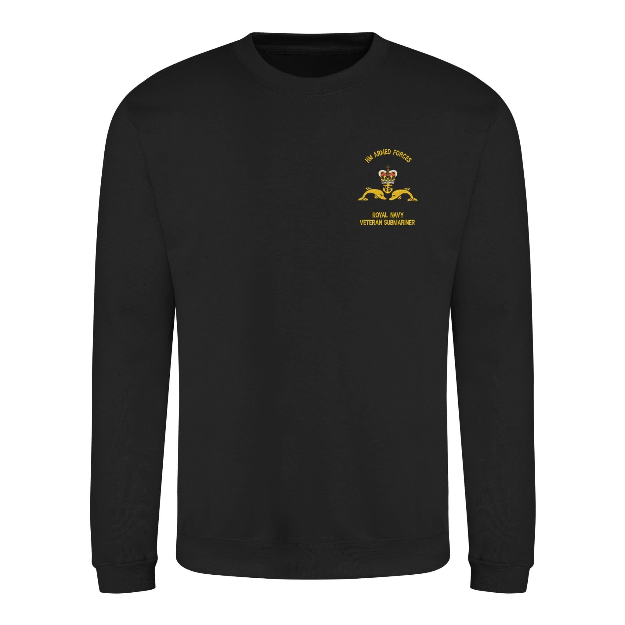The Military Store Men's Black Navy Submariner Veteran Embroidered Sweatshirt, 4X Large