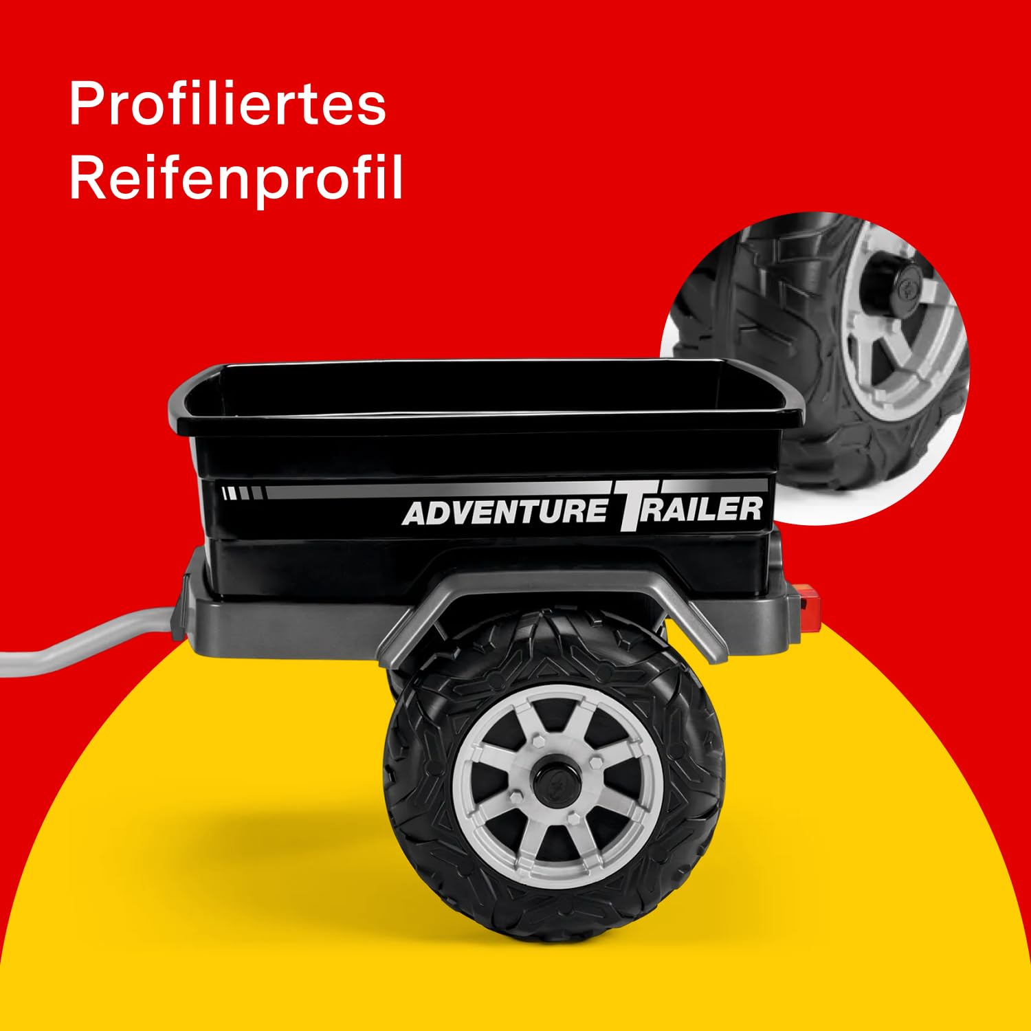PEG Adventure Trailer Anhänger für Elektro-Geländewagen Gaucho und Polaris, Tragfähigkeit 30 kg, Geländegängige Räder, ab 2 Jahren