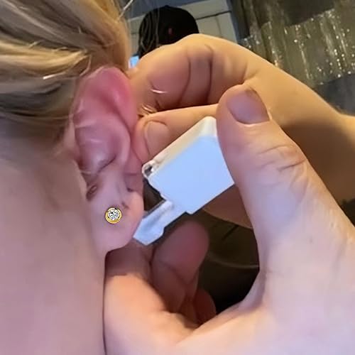 Miniatura 2 de Kit de 4 piercings de oreja  Pistola de perforación de oreja desechable estéril kit de perforación de oreja sin dolor (0.157 pulgadas oro blanco)