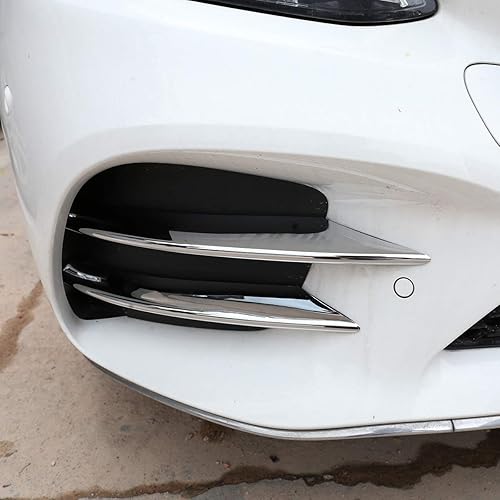 Miniatura 3 de YIWANG Tiras de lámpara antiniebla delantera ABS cromadas para Mercedes Benz Clase C W205 S205 C180 C260 C300 2019 2020 (plata)