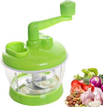 Manual Food Processor Hand Crank, Kitchen Food Processor Vegetable Chopper with Container Small Blender Food Processor Quiet Food Processor