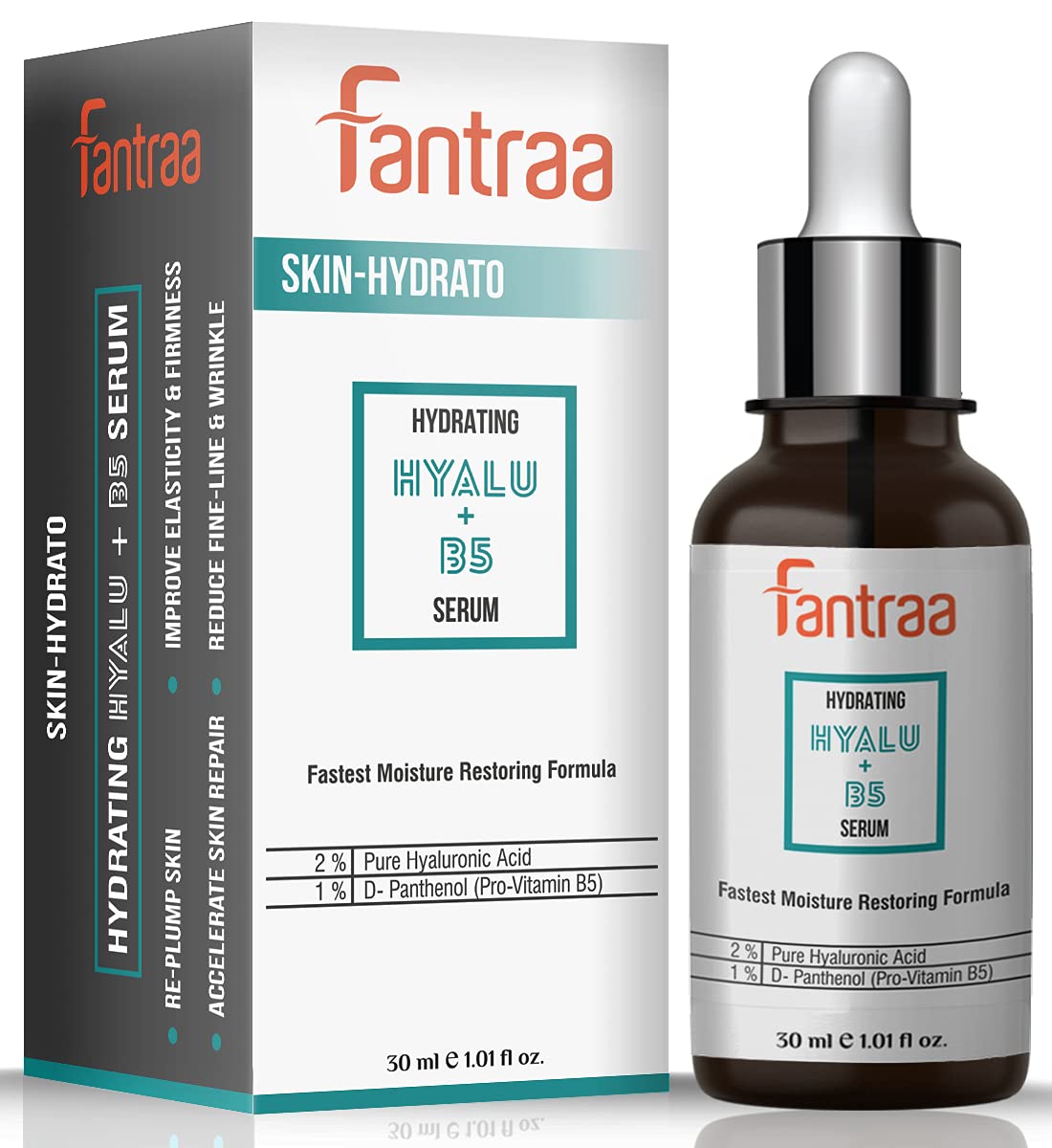 Skin-Hydrato Fastest Moisture Restoring Formula With 2% Hyaluronic Acid & 1% Pro-Vitamin B5, Re-Plump Skin, Firmness, Reduce Fine-Line & Wrinkle, Skin Repair Face Serum, 30 ml