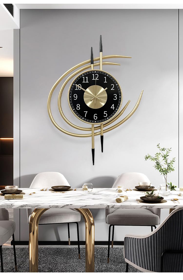 Grande Horloge Doré, Design Moderne XXL 54CM, Horloge Murale Geante Silencieuse sans Tic Tac, Pendules Murales Original Salon Métal pour Décoration Murale Grande Horloge Doré, Design Moderne XXL 54CM, Horloge Murale Geante Silencieuse sans Tic Tac, Pendules Murales Original Salon Métal pour Décoration Murale