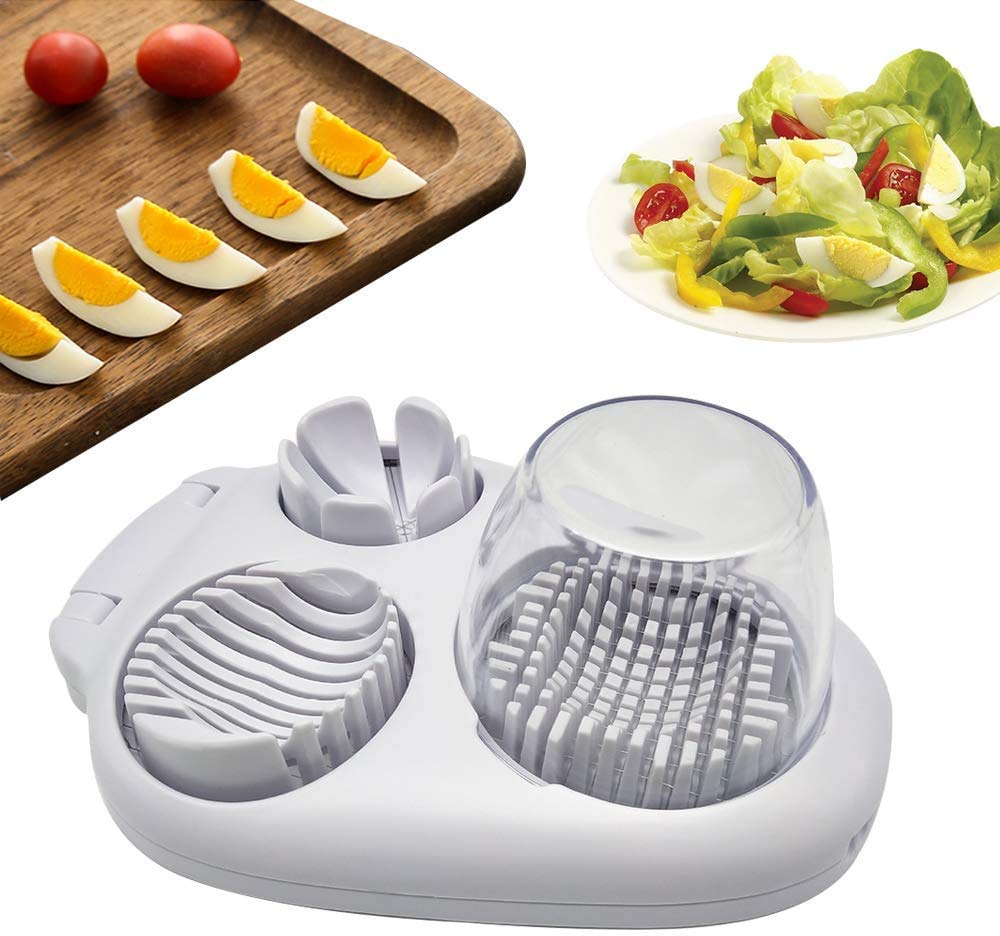 Cortador de huevos 3 en 1 de acero inoxidable ProLeo, Abridor Huevos Cocidos, Utensilio de Cocina