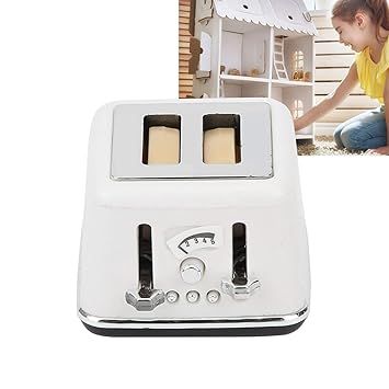 Miniature Bread Machine 1:12 Bread Machine Simulation Mini Cute Bread Decoration Toy Mini House Accessory for Kitchen(White Bread Maker)