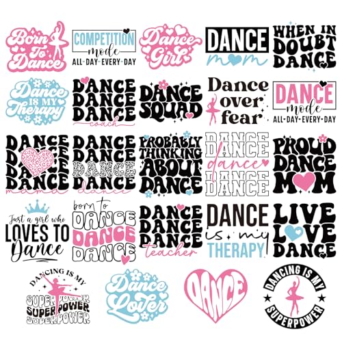 INCOK Dance Quotes DTF Transfers 24 Sheets Iron-on Decals