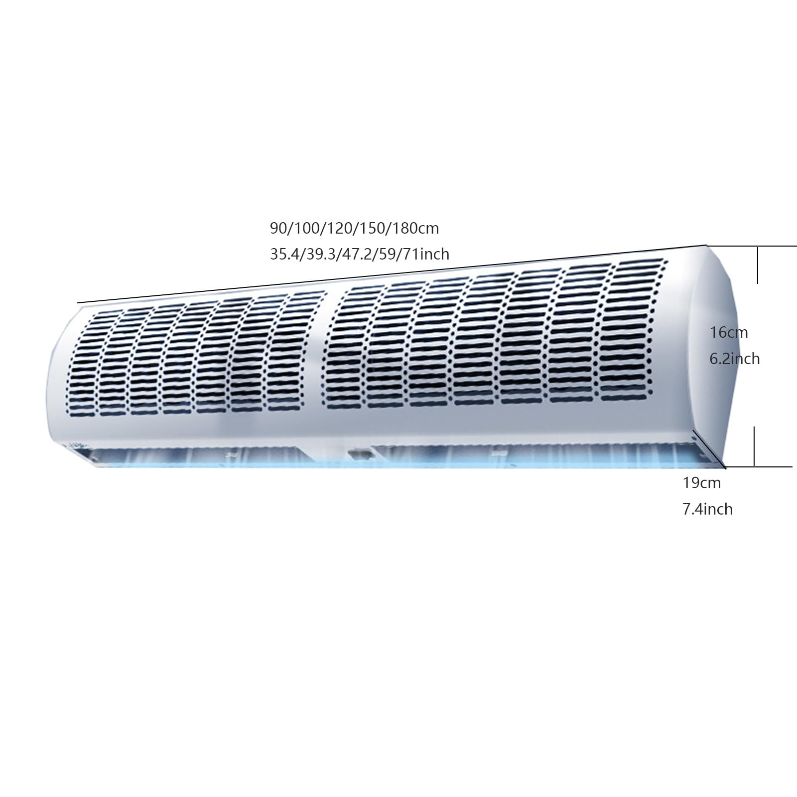 Barriera d'Aria montata a Parete, Grande Volume d'Aria nella cella frigorifera, Funzionamento Silenzioso e con Telecomando della barriera d'Aria a Risparmio energetico(180cm)
