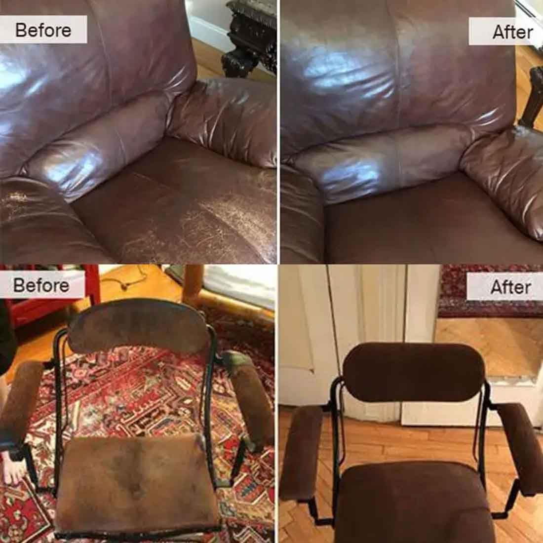 Wise Owl Unguento Per Mobili In Pelle - Set Con Spazzola Per Riparare E Proteggere Divani, Auto E Accessori - Foto 3