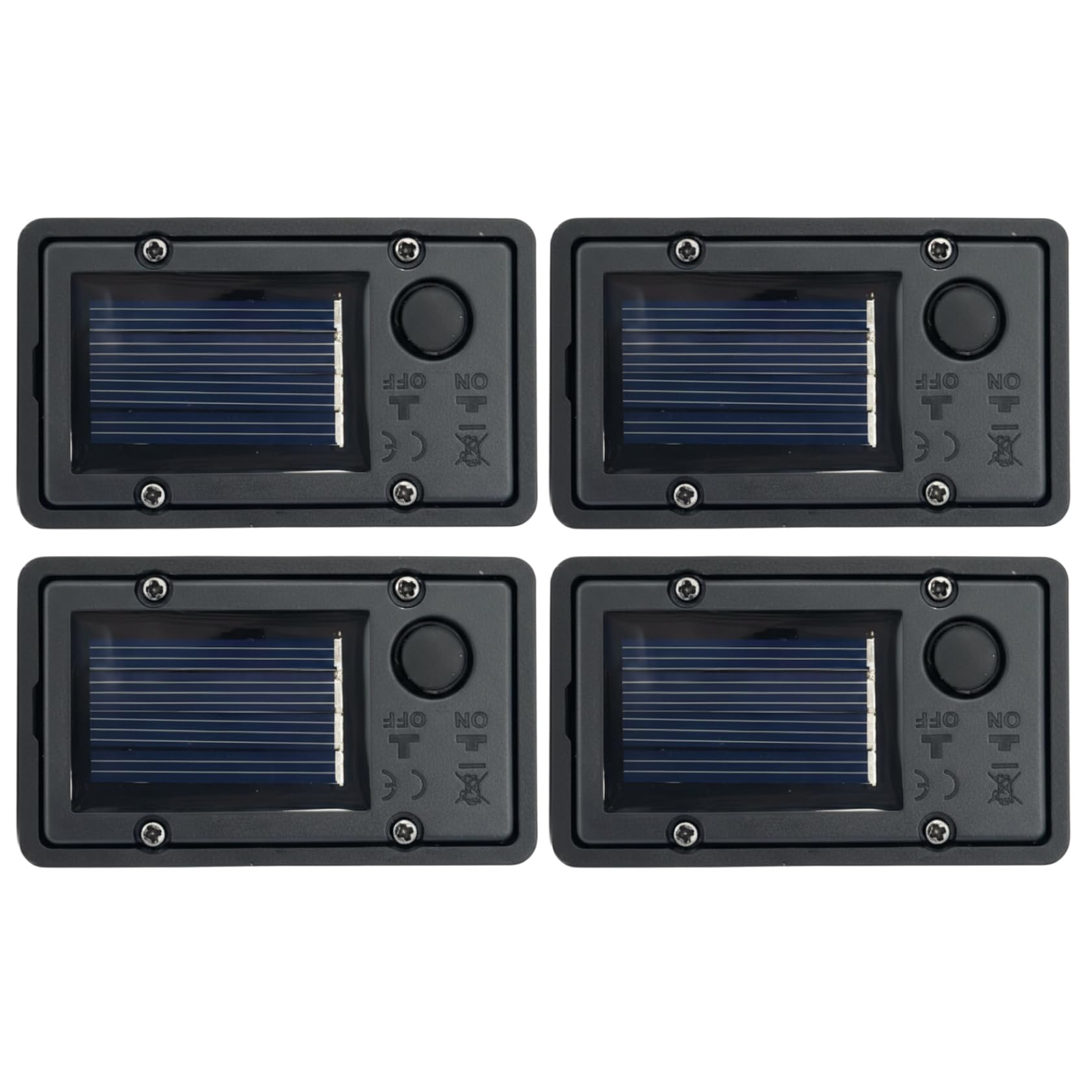 Otbushit 4-Pack Solar Light Replacement Top, Dual Mode Flashing & Steady Light Battery Box, Fit Replacement Solar Lights Parts for Garden Decor