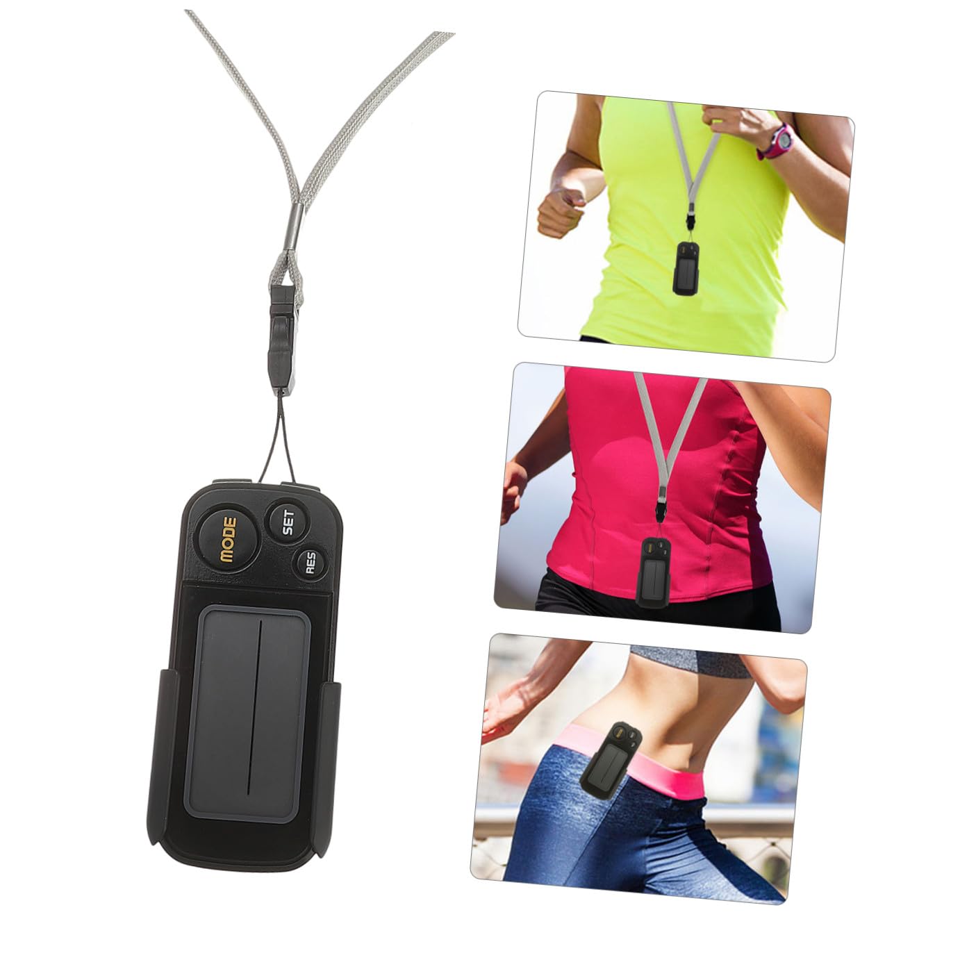 Elektronischer Schrittzähler mit Clip für Fitness und Laufen Tragbar aus Abs mit Schrittzählung bis 999999, 30 Tage Speicher und Kalorienverbrauchsmessung