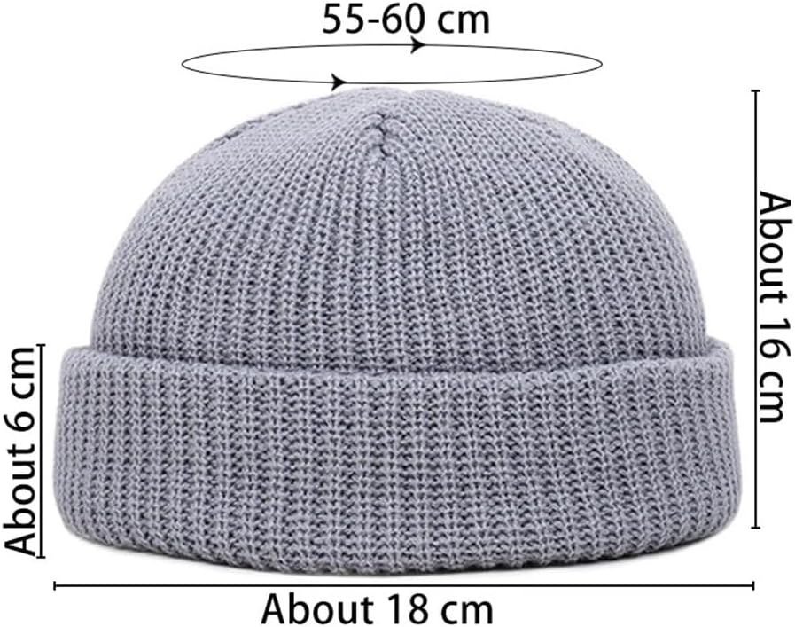 Winter Women's Solid Color Warm Knitted Brimless Hat Men's Autumn Round Top