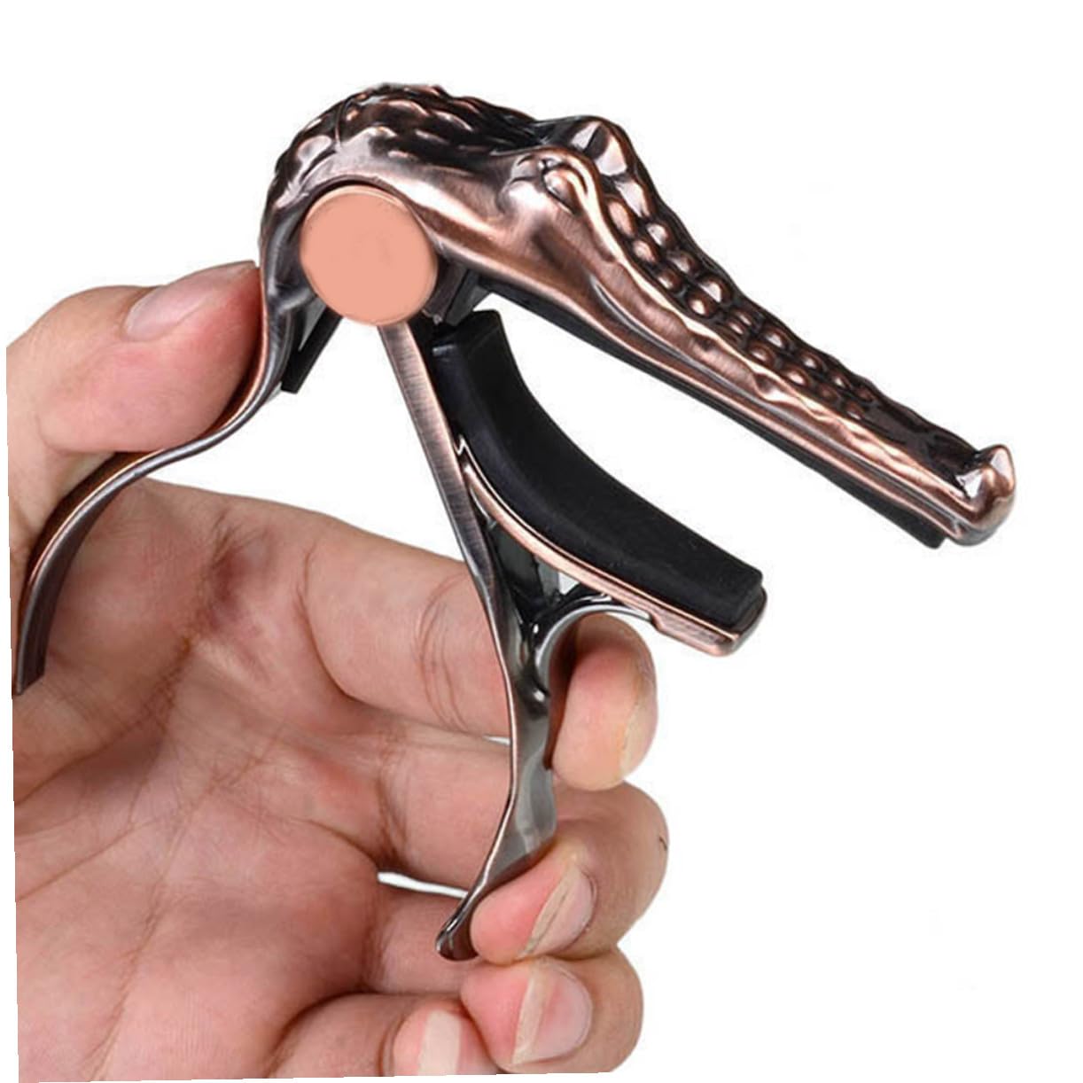 Mikinona 3pièces Capodastre Métal Crocodile Pour Guitare Clip Modifié Pour Facile Du Robuste Et Durable Cuivré