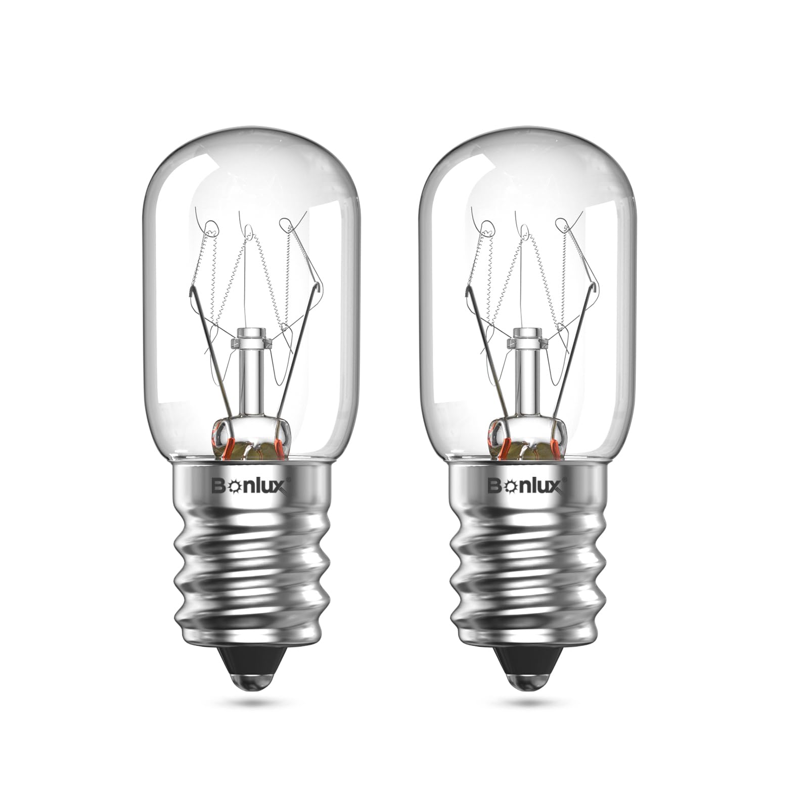 Bonlux E14 Backofenlampe 300 Grad,2 Stück Glühbirne Backofen,Dimmbare Salzlampe Glühbirne,2600K Warmweiße Kühlschrank Birne für Salzlampen,Mikrowelle,Ofen,Kühlschrank