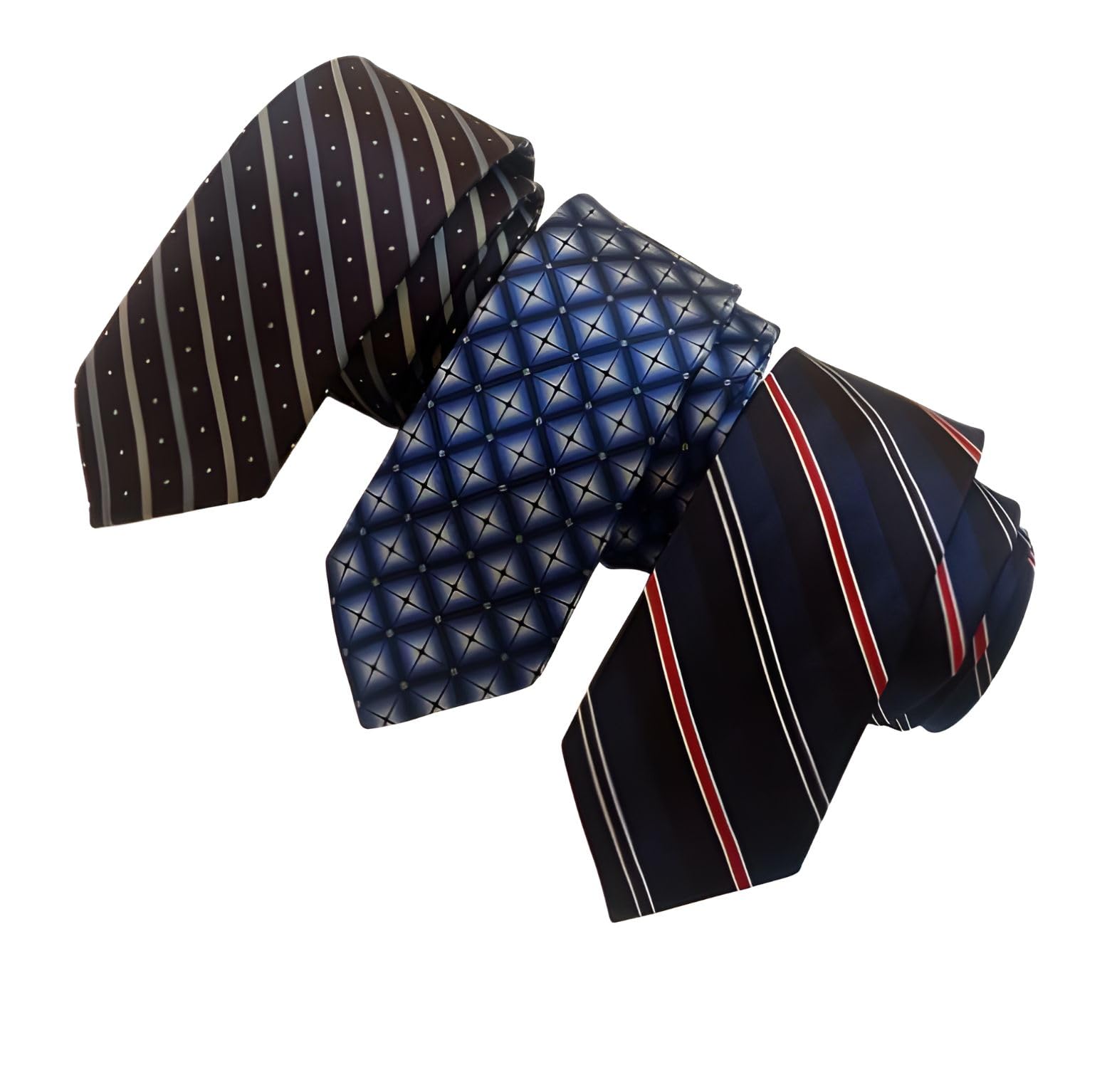 Men's Slim Skinny Formal Neckties, Satin Printed Design, Width-2.25 Inch, Pack of 3-image-44
