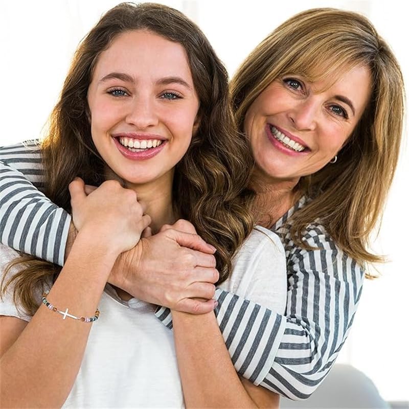 Women's Exquisite Cross bracelet, Inspirational Gift, Natural Stone Bracelet, Women's Birthday Gift, Friend Friendship Bracelet, Sisters Mother Grandmother Daughter's Unique Birthday Gift. - Image 4