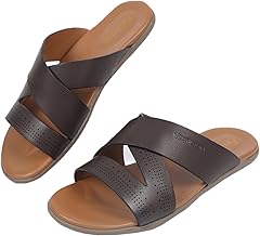 GTUYUANKA Pantuflas para hombre, zapatos de playa, sandalias de punta abierta con soporte de arco, sandalias antideslizantes suaves, sandalias para interiores y exteriores, color café