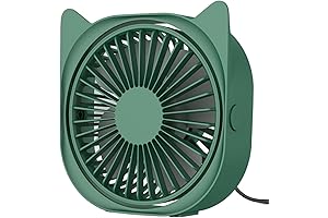 Green, Small Personal USB Desk Fan