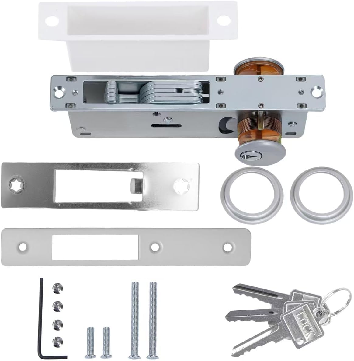 UpJia Flarish Door Lock - Mortise Deadbolt - Commercial Storefront Doorlock - Double Cylinder Dead-Bolt 1-1/8 inches Backset Hook Tongue for Security Entry of Home
