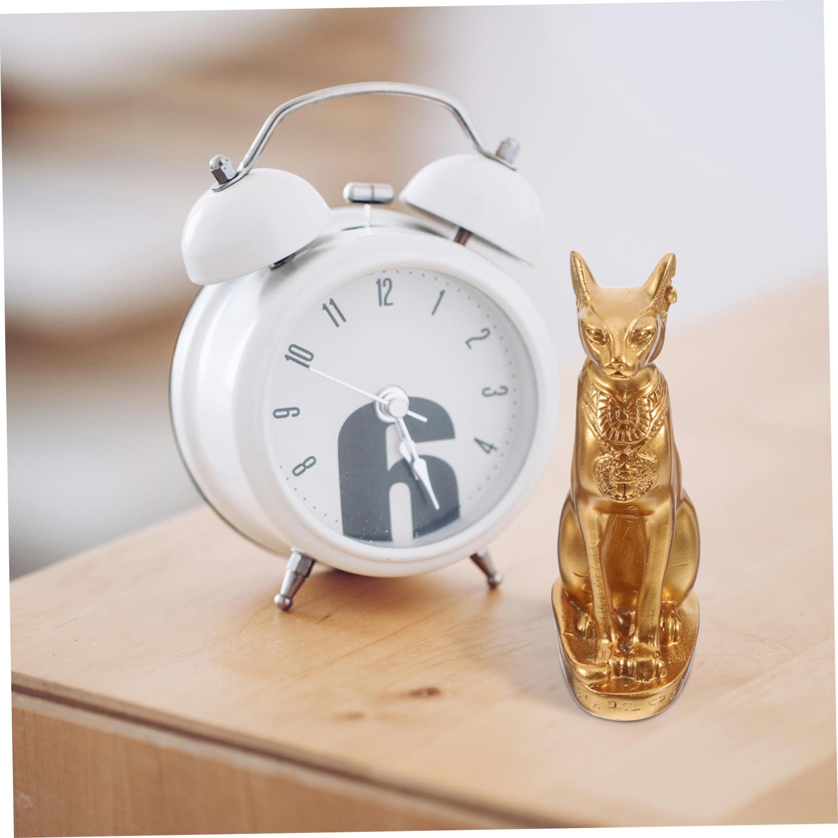 Veemoon Figura Decorativa de Gato Disfraz Egipcia en Resina Dorada, Artesanía Creativa para Decoración Elegante de Dormitorio y Sala de Estar
