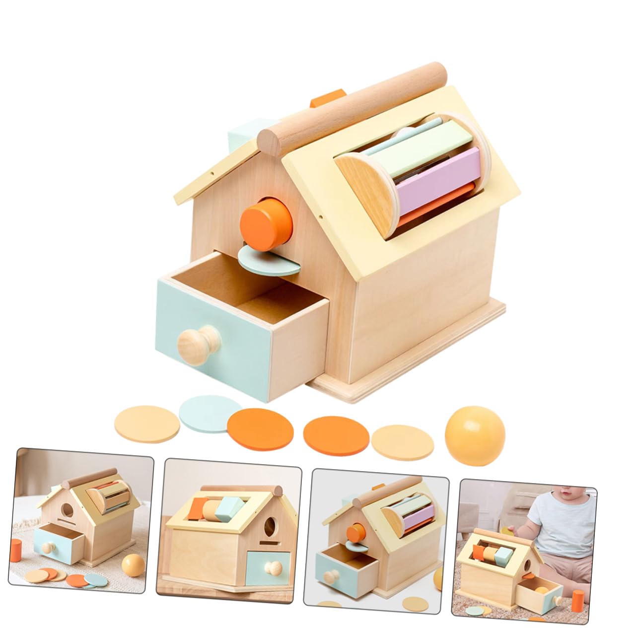 Mikikit Juguete Cognitivo Entrenamiento de Coordinación Mano-Ojo de Madera y Pensamiento Lógico para Bebés y Niños de 1 a 3 Años para Educación y Desarrollo