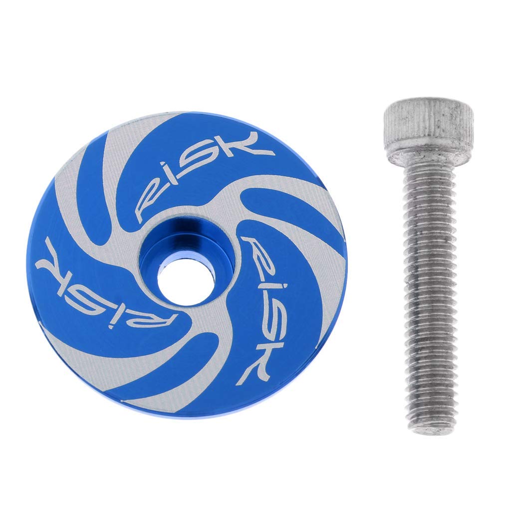 Inzopo Bicycle Road Mountain Bike 1-1/8 inch Headset Stem Top Cap Cover Blue Cyclone 28.6mm