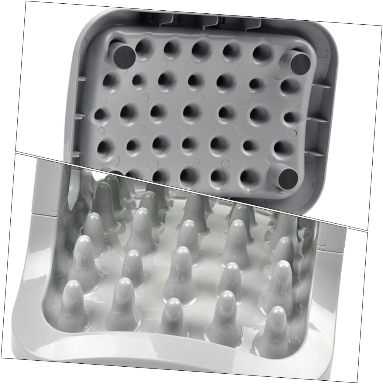 1piece Dog Automatic Food Dispenser Slow Feeder Dog Bowl for Healthy Eating Choking Design Material Grey and Green for Puppies and