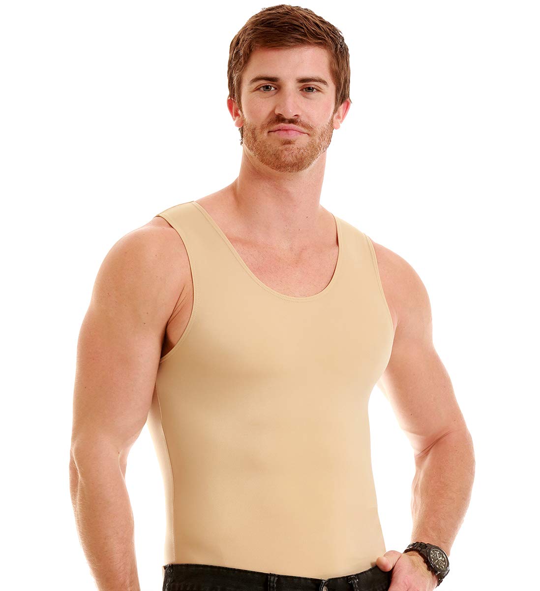 Insta Slim Herren Tanktop Hemd mit Rundhalsausschnitt